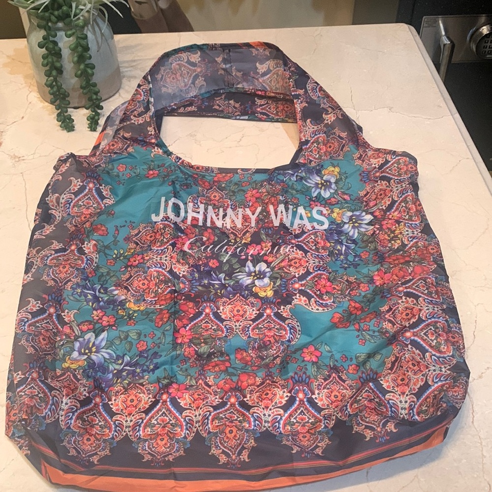 Johnny Was reusable nylon tote bag